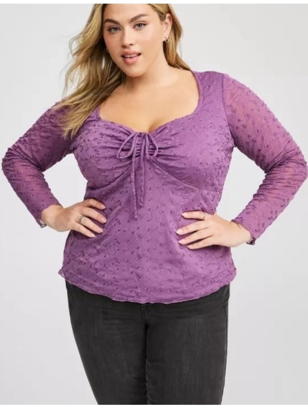 BUNDLE OF TWO Torrid Embroidered Floral Lace Mesh Tops 2X NEW
